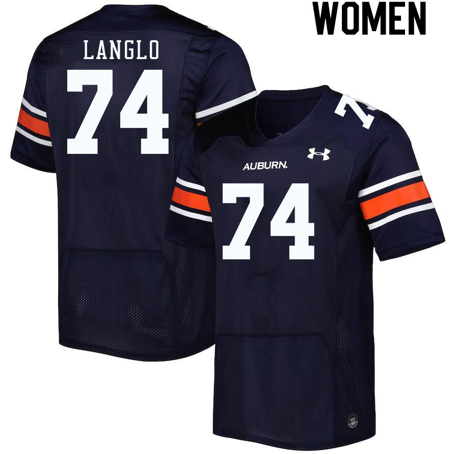Women's Auburn Tigers #74 Garner Langlo Navy 2023 College Stitched Football Jersey